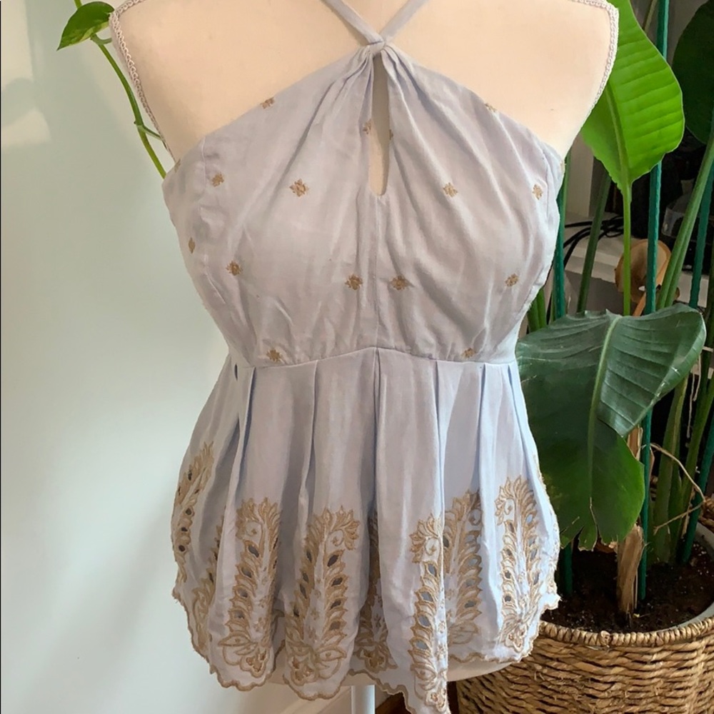 CUTEST Anthropologie Pastel Blue Top